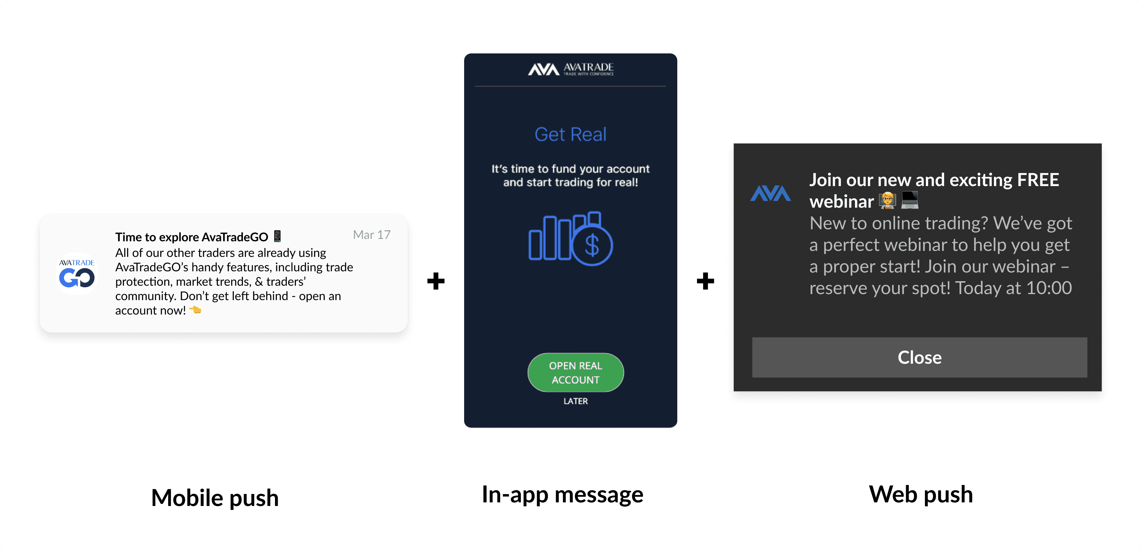 Finance app push + in app